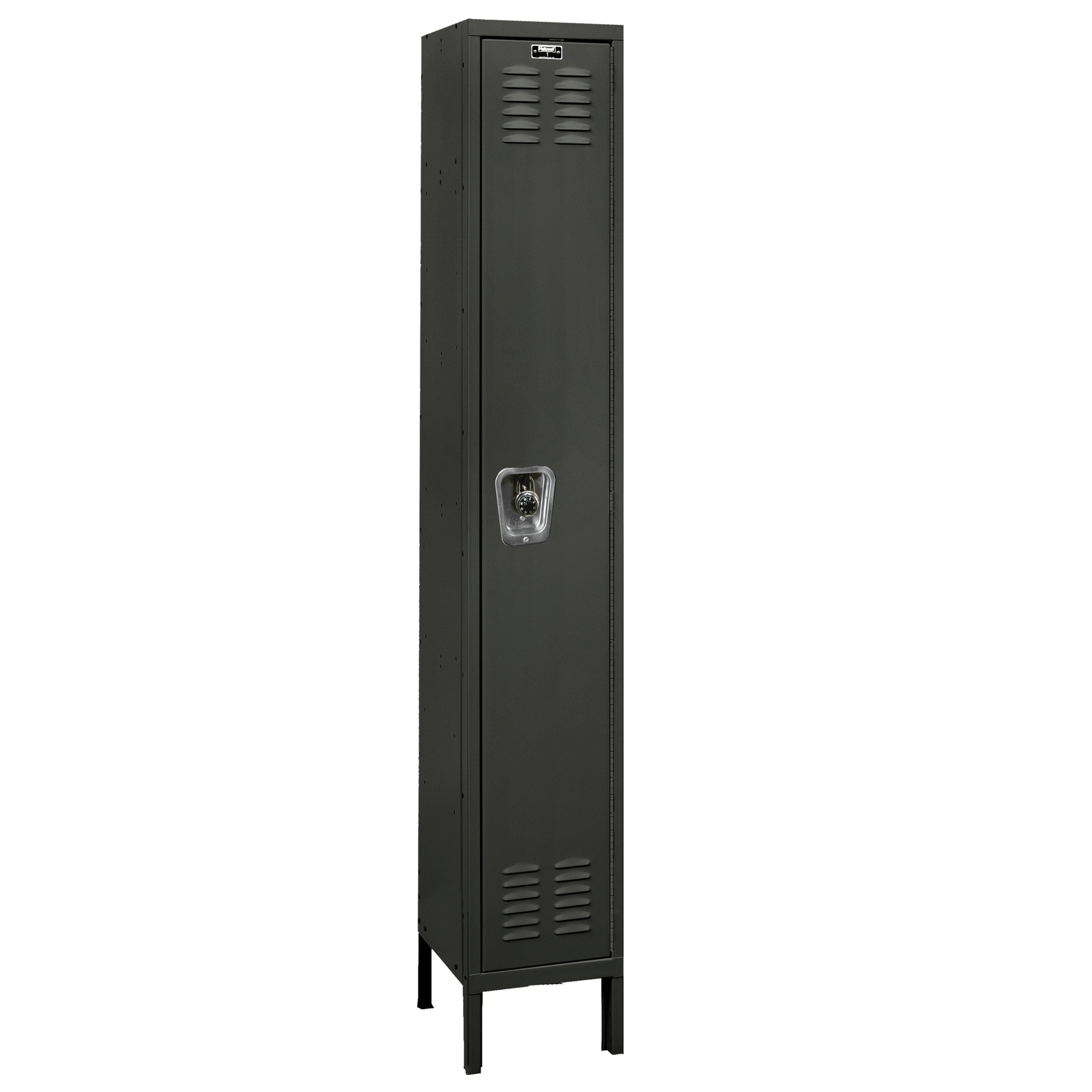 Hallowell, Single Tier ReadyBuilt Locker, Height 78 in, Width 12 in, Color Black, Model# URB1288-1A-ME